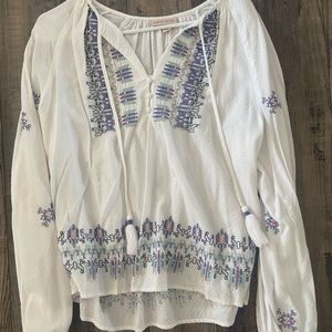Knox Rose Embroidered Peasant Blouse